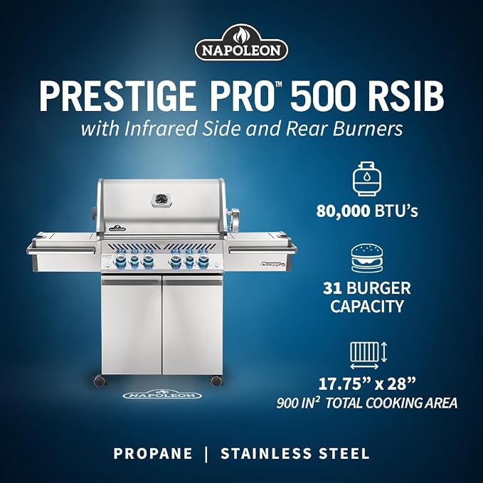 Napoleon PRO500RSIBPSS-3 Prestige PRO BBQ Propane Gas Grill, 500 sq.in. + - Image 4