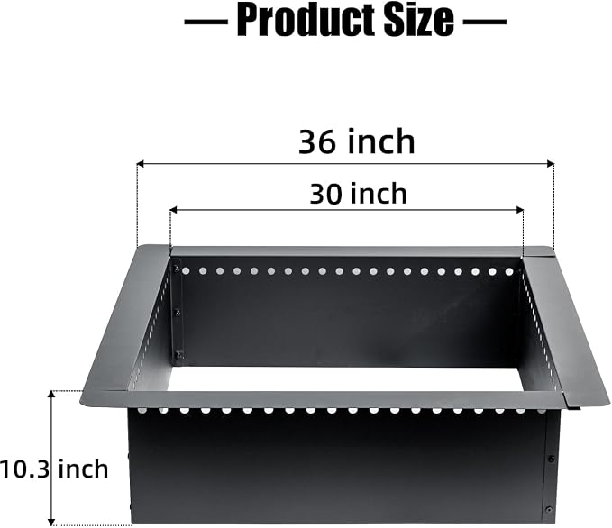 36 inch Square Fire Pit Ring, Heavy Duty Firepit Ring, DIY Campfire Insert - Image 6
