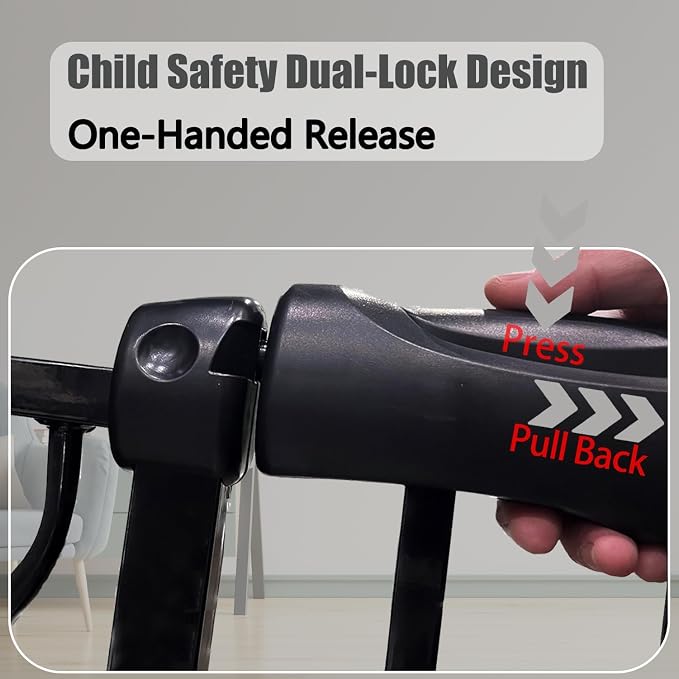 Heavy Duty Baby & Dog Safety Gate, Extra Wide 85.8-90.5 Inch, Pressure Mounted - Image 4