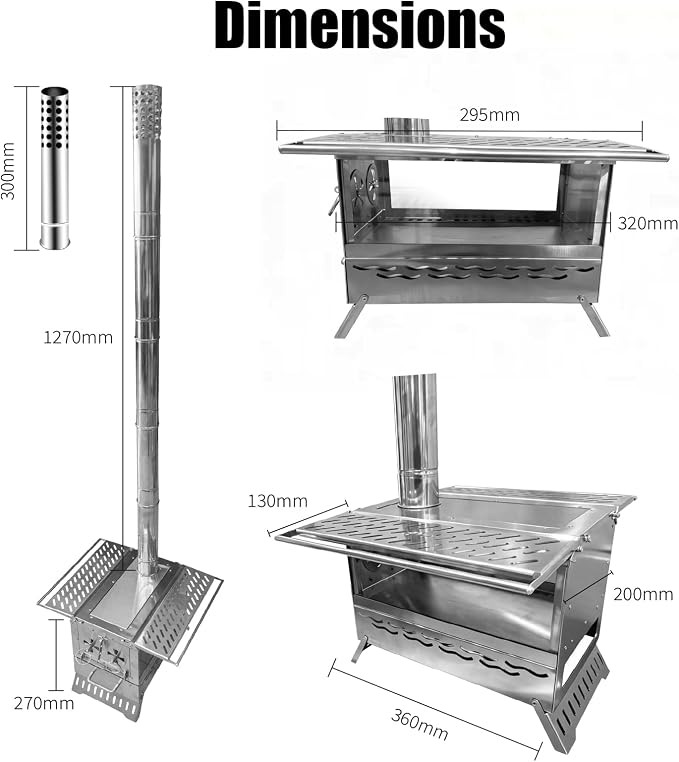 Hot Tent Stove, One-piece Molded Wood Burning Stove - Image 7