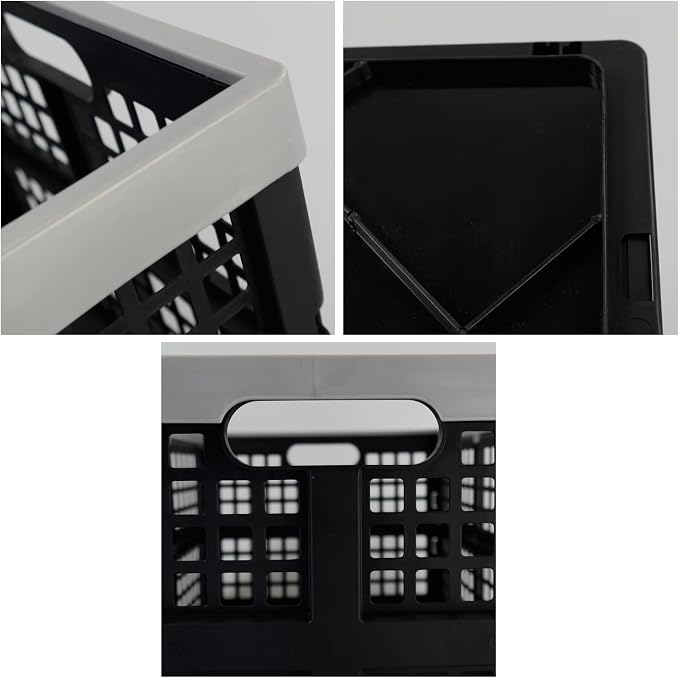 42 L Collapsible Crate Storage, Plastic Folding Storage Crates, 2 Pack - Image 3