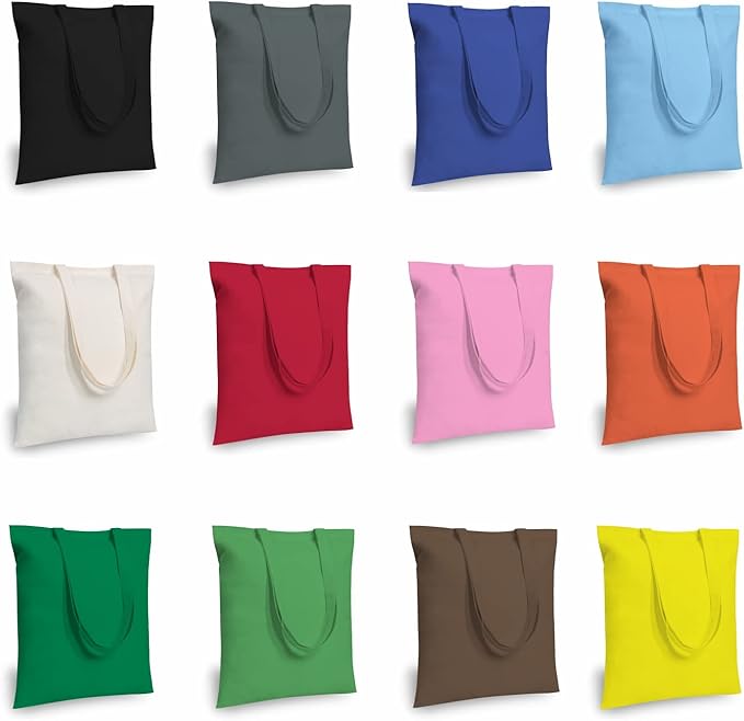TOPDesign 12-Pack Economical 16"x15" Cotton Tote Bag, Lightweight Medium by TOPDesign