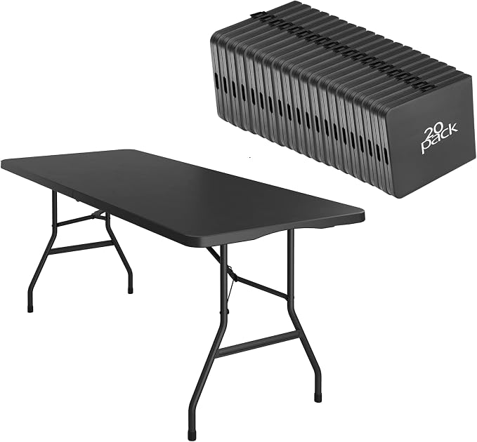 20 Pack of 6 Foot Foldable Table by VISTACASA