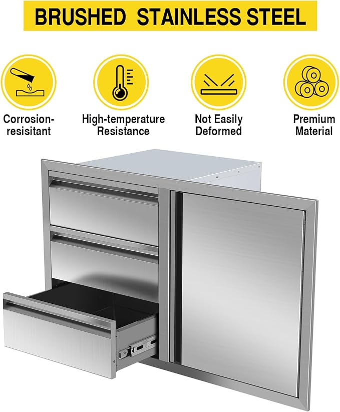 Outdoor Kitchen Drawer Combo, BBQ Access Trash Drawer Combo - Image 5