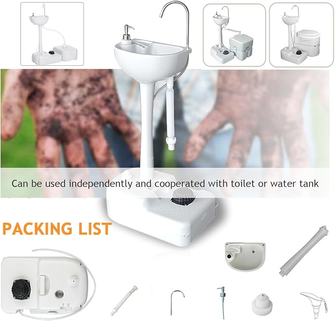 Portable Hand Washing Station, Camping Sink Wash Hand Basin - Image 8