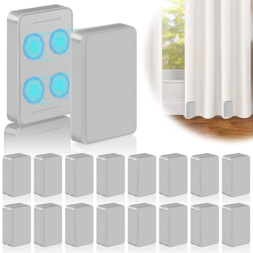 32 Pcs Outdoor Curtain Weights, 16 Pairs Upgrade to Heavier Magnetic Drapery by Phoncoo
