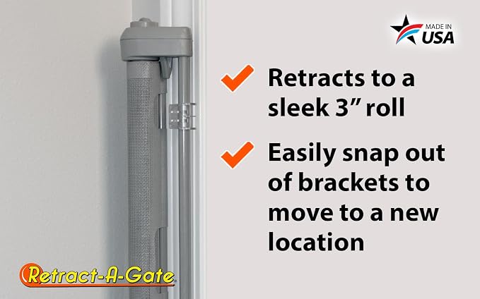 Retract-A-Gate 52" Gray: The Original and only Made in USA Retractable Baby - Image 5