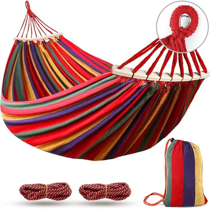 Hammock, Red 320G Canvas, 550 lb Capacity, 80.7 x 61 Inch Bed