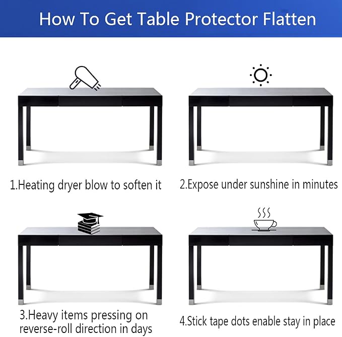 34x60 Transparent Table Protector Tablecloth Cover Desk Top Pad Mat - Image 8
