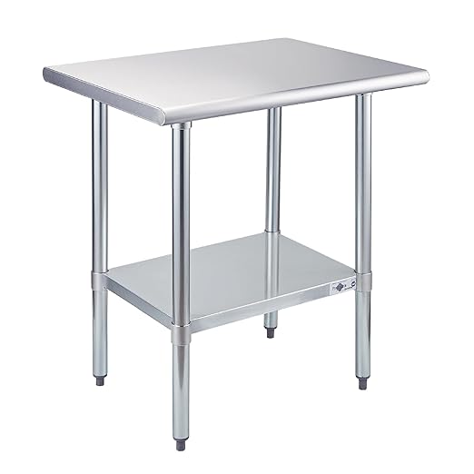 Profeeshaw Stainless Steel Prep Table 30x24 Inch NSF Commercial Work Table by Profeeshaw