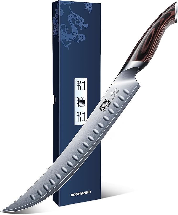 HOSHANHO Carving Slicing Knife, 10 Inch Japanese High Carbon Steel Brisket Knife by HOSHANHO