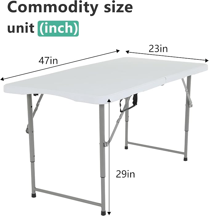 FDW Folding Half Portable Foldable Table - Image 3