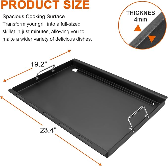 Full-Size Griddle Inserts for Weber Summit 400 Gas Grills, Flat Top Griddle - Image 2