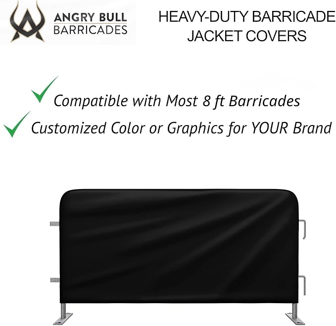 Heavy Duty Portable Crowd Control 8ft Barricade Jacket Cover - Image 3