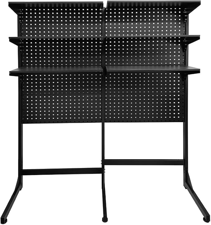 JZD Steel Free Standing Pegboard Shelf Unit, Metal Pegboard Floor Display System - Image 7