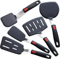 Silicone Spatula Turner, 600°F Heat Resistant Kitchen Cooking Utensils Set by KAKAMINA