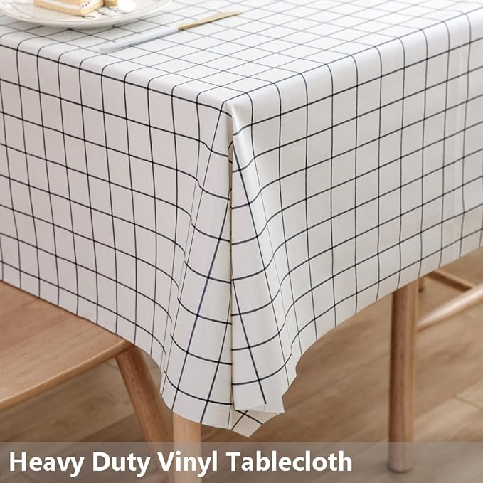 TruDelve Heavy Duty Vinyl Table Cloth Plastic Tablecloths - Image 2