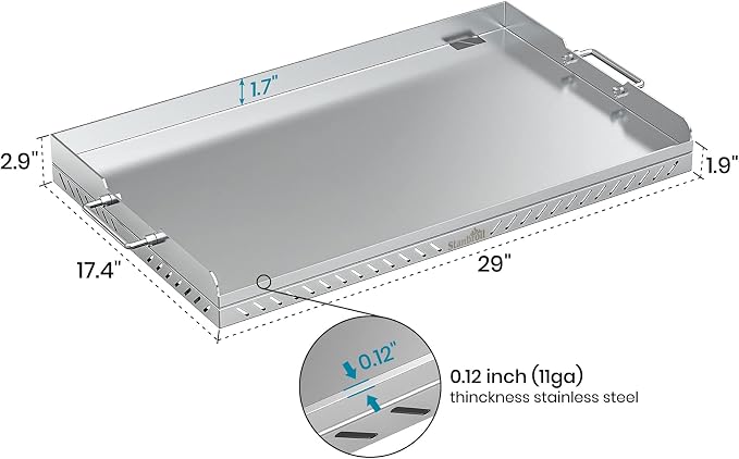 Stanbroil 28 inch Stainless Steel Flat Top Gas Grill Griddle Replacement - Image 2