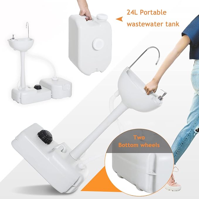 Portable Hand Washing Station, Camping Sink Wash Hand Basin - Image 6