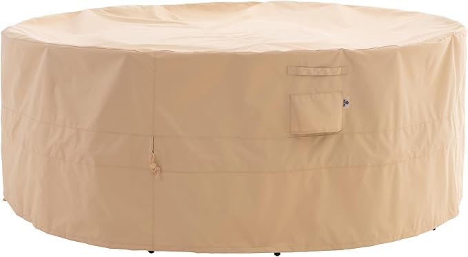 WJ-X3 Round Patio Furniture Cover, Waterproof, UV Resistant, Anti-Fading by WJ-X3