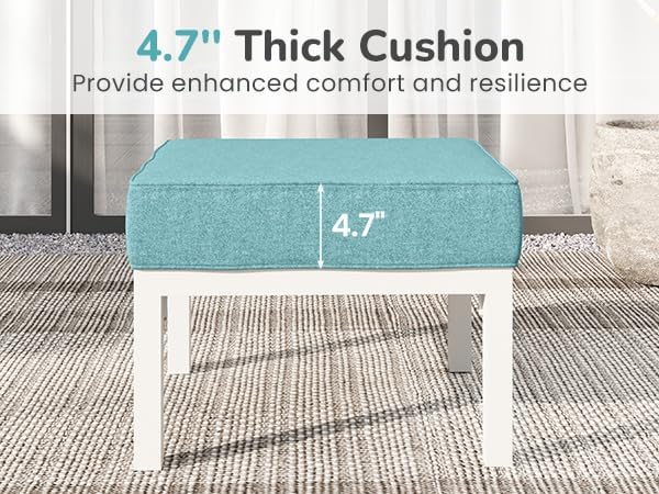 Solaste Outdoor Footstools Patio Ottoman Set of 2, Aluminum All-Weather Outdoor - Image 6