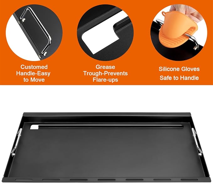 Full-Size Griddle Inserts for Weber Genesis II 400 Series Gas Grills, Flat Top - Image 5