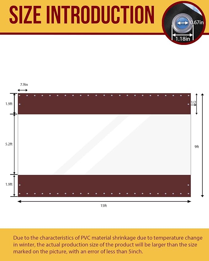 FoundGo 9'Hx15'W Vinyl Curtains - Image 2