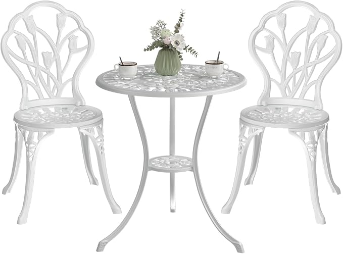 Outdoor Bistro Table and Chairs Set of 2, 3 Piece Patio Bistro Set w/Umbrella by Embraceartofoutdoorliving