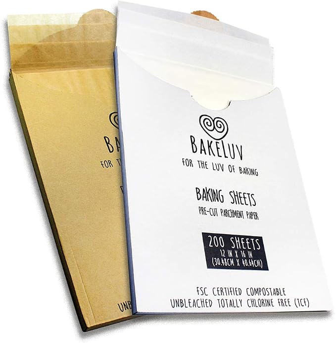 BAKELUV Kraft Brown Parchment Paper Sheets 12x16” | 200 Pcs | Non-Stick Precut - Image 6
