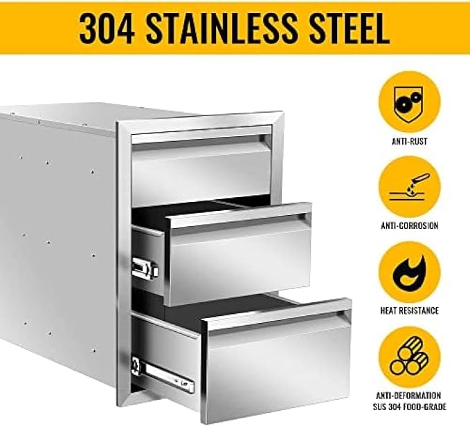 Outdoor Kitchen Drawers, Box Frame Style Flush Mount BBQ Drawer w/Stainless - Image 4