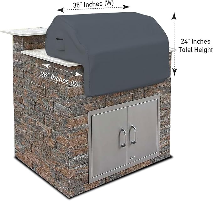 Covers & all Built-in Outdoor Grill Cover, Durable 12 Oz Waterproof Cover Max - Image 2