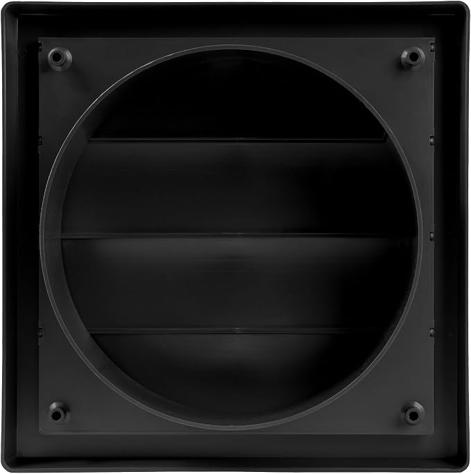 Plastic 6" Black Dryer Vent Cover - Image 4