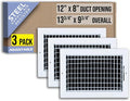 Fits 12x8 Duct Opening Steel Adjustable Air Supply Grille by Handua | Register by Handua