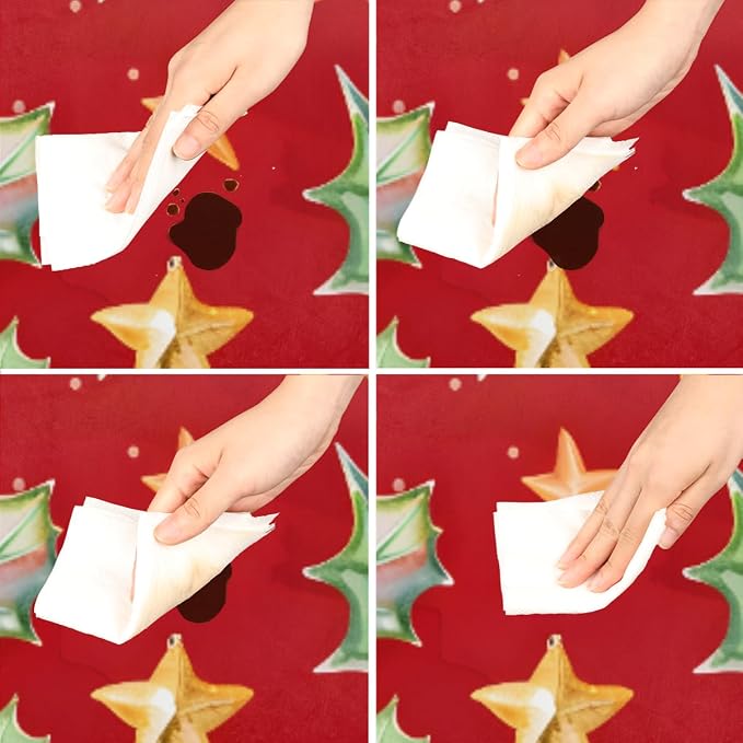 Christmas Ruffle Star Candy Round Table Cloth Cover, Elastic Edge Waterproof - Image 4