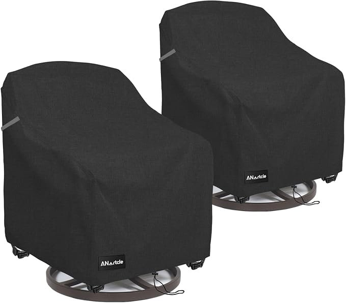 Outdoor Swivel Lounge Chair Cover 2 Pack, 600D Waterproof Heavy Duty Outdoor by PatioFurnitureCovers