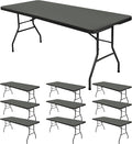 10 Pack Stretch Fabric Table Top Cap Cover, fits 8' Tables, Spandex Table by REWOMC
