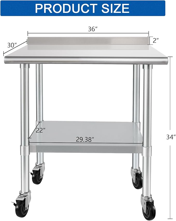 HARDURA Stainless Steel Table 30 x 36 Inches - Image 2