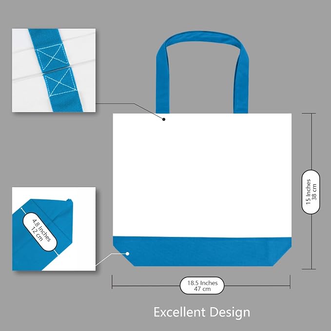 TOPDesign 1-Pack Super Strong Large 12oz Cotton Canvas Tote Bag, Reusable - Image 3