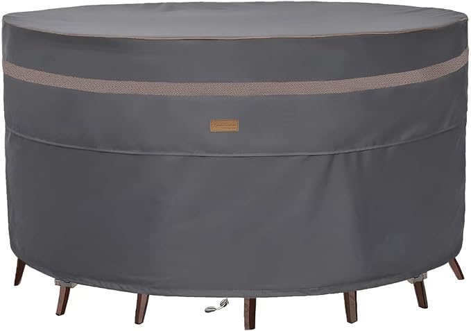 Fire Pit Cover 600D Heavy Duty Waterproof Fabric by GardenBalsam