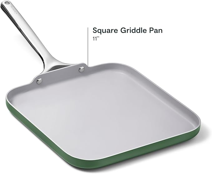 Griddle 11-Inch Square Non-Stick Ceramic Pan, Sage