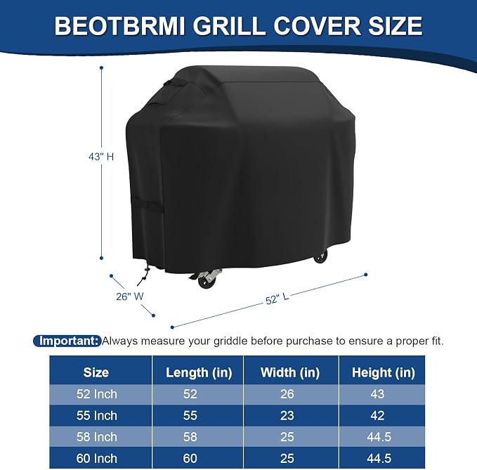 Grill Cover, Grill Covers for Outdoor Heavy Duty 52 inch, Waterproof Protection - Image 2