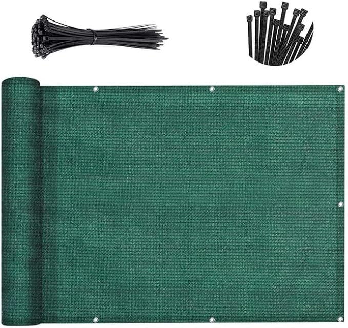 SUNNY GUARD Customized 3'x15' Dark Green Balcony Privacy Screen, 92% Shade by SUNNYGUARD