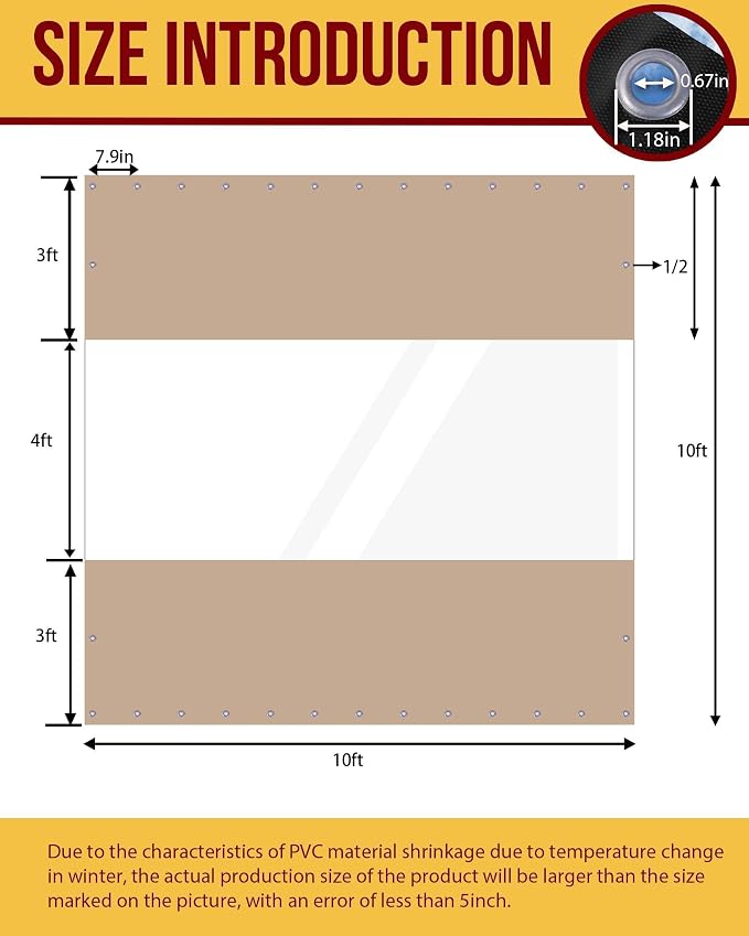 FoundGo 10'H x 10'W Vinyl Curtains - Image 5