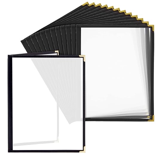 Juvale Clear Menu Covers 8x11 in 4 View by Juvale