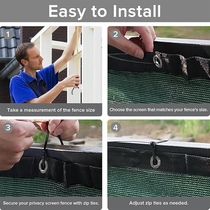 Petgrow Fence Privacy Screen 4FT X 57FT– Heavy Duty Outdoor Shade Mesh Cloth - Image 4