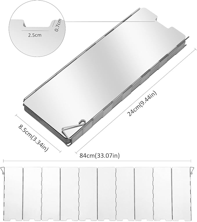 Uning Camp Stove Windscreen, 10 Plates Lightweight Folding Outdoor Picnic - Image 2
