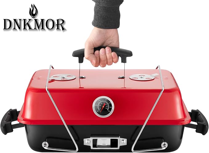 Portable Charcoal Grill, Tabletop Outdoor Barbecue Smoker, Small BBQ Grill - Image 2