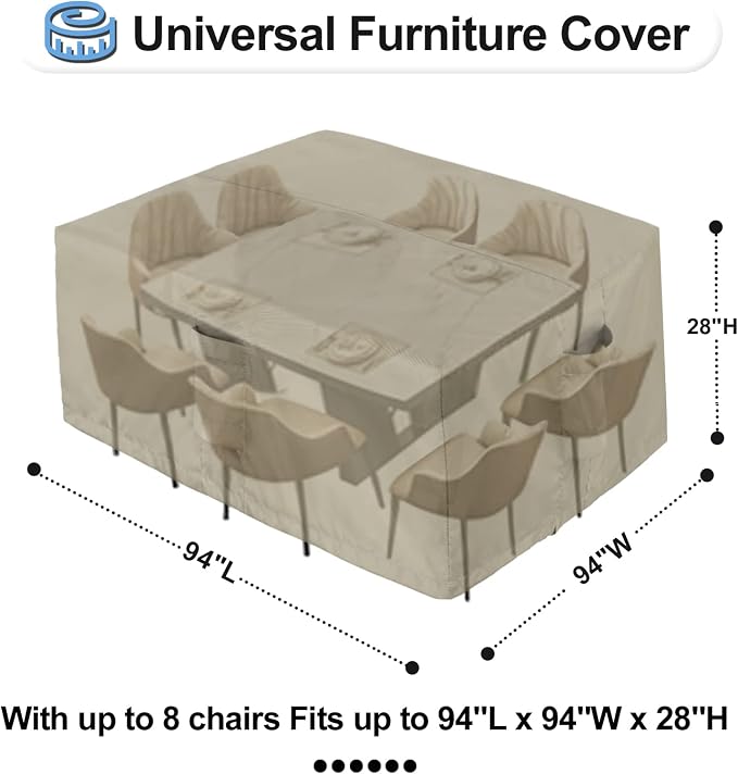 OutdoorLines Outdoor Waterproof Patio Table Furniture Set Covers - Image 2