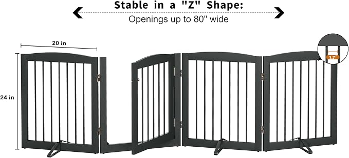 Freestanding Dog Gate with Door, Pet Gate - Image 6