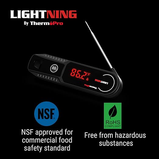 ThermoPro Lightning 1-Second Instant Read Meat Thermometer, Kitchen Food - Image 2